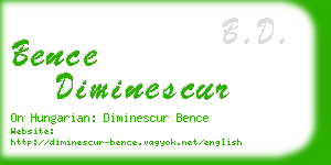 bence diminescur business card